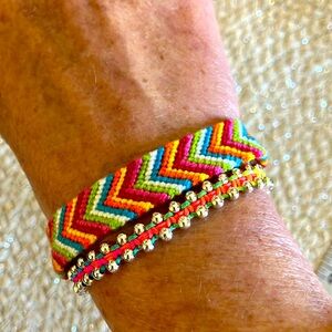 New Super Cute Wider Macrame Surf Boho Festival Bracelet Multicolor Bright
